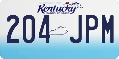 KY license plate 204JPM