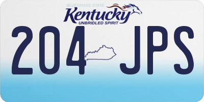 KY license plate 204JPS