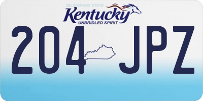 KY license plate 204JPZ