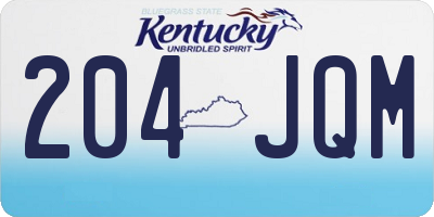 KY license plate 204JQM