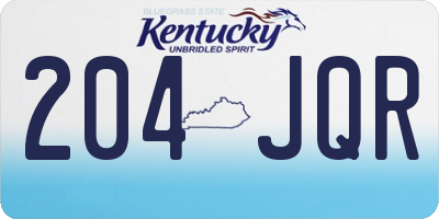 KY license plate 204JQR
