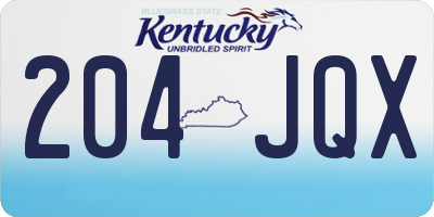 KY license plate 204JQX