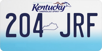 KY license plate 204JRF