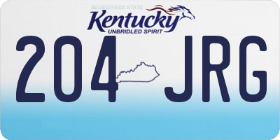 KY license plate 204JRG