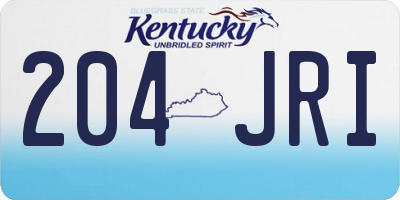 KY license plate 204JRI