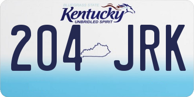 KY license plate 204JRK