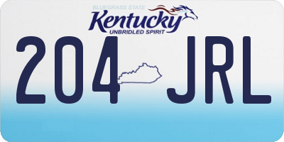 KY license plate 204JRL