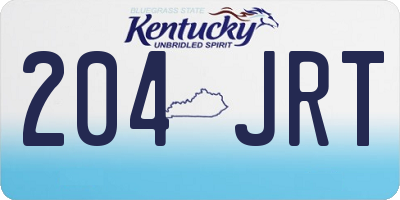 KY license plate 204JRT