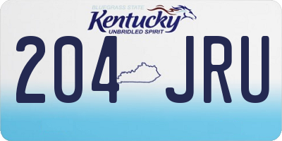 KY license plate 204JRU