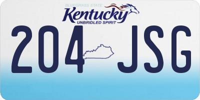 KY license plate 204JSG