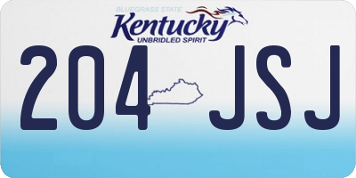 KY license plate 204JSJ