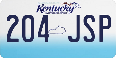 KY license plate 204JSP