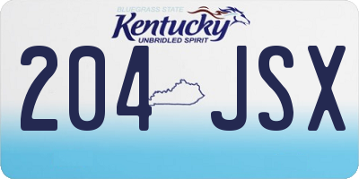 KY license plate 204JSX