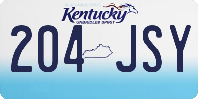 KY license plate 204JSY