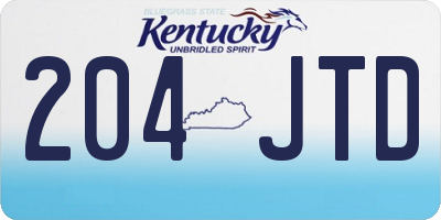 KY license plate 204JTD