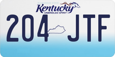 KY license plate 204JTF