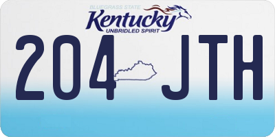 KY license plate 204JTH