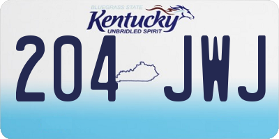 KY license plate 204JWJ