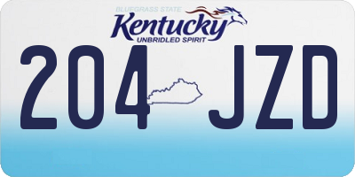 KY license plate 204JZD
