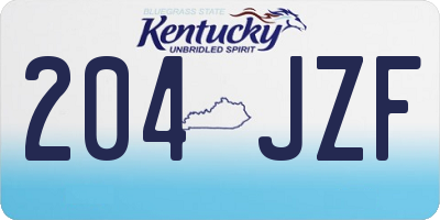 KY license plate 204JZF