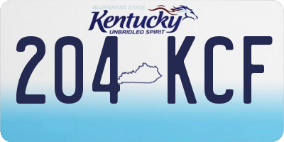 KY license plate 204KCF