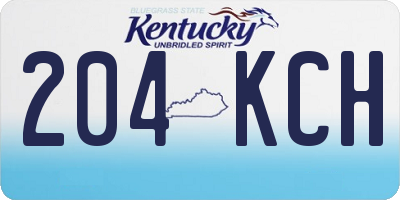 KY license plate 204KCH