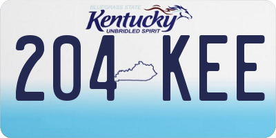 KY license plate 204KEE