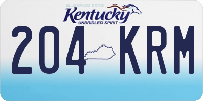 KY license plate 204KRM