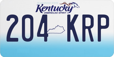 KY license plate 204KRP