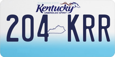 KY license plate 204KRR