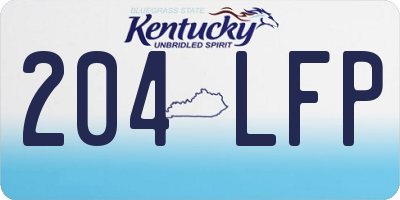 KY license plate 204LFP