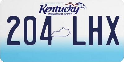 KY license plate 204LHX