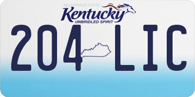 KY license plate 204LIC