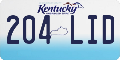 KY license plate 204LID