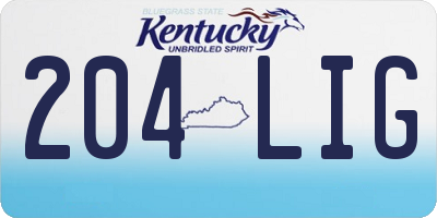 KY license plate 204LIG