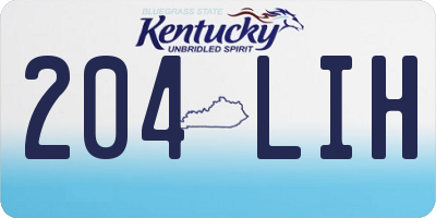 KY license plate 204LIH
