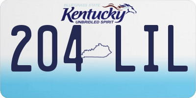 KY license plate 204LIL