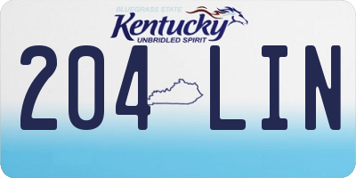KY license plate 204LIN