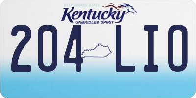 KY license plate 204LIO