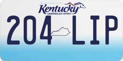 KY license plate 204LIP