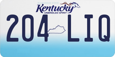 KY license plate 204LIQ