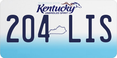 KY license plate 204LIS