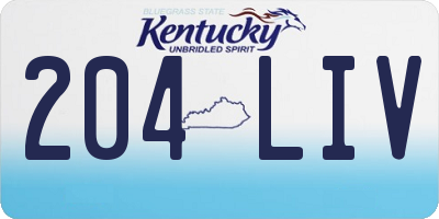 KY license plate 204LIV