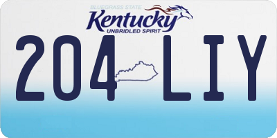 KY license plate 204LIY