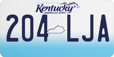 KY license plate 204LJA