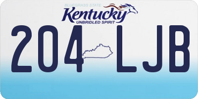 KY license plate 204LJB