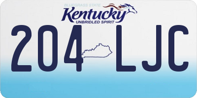 KY license plate 204LJC