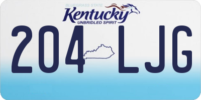KY license plate 204LJG