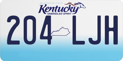 KY license plate 204LJH