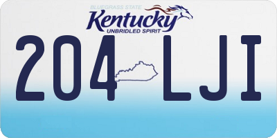 KY license plate 204LJI